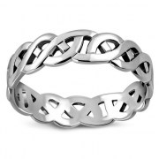 Plain Sterling Silver Celtic Mens Ring, rp228